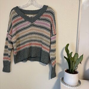 Striped Multicolor V-Neck Sweater